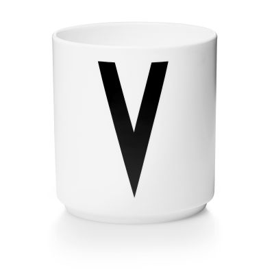 Buchstabenbecher / Porzellantasse Design Letters V